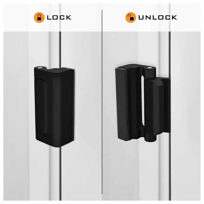 HardwareX Supply Door Reinforcement Lock, Privacy Door Latch Harden Construction 3"" Stop Childproof, Black - Image 3